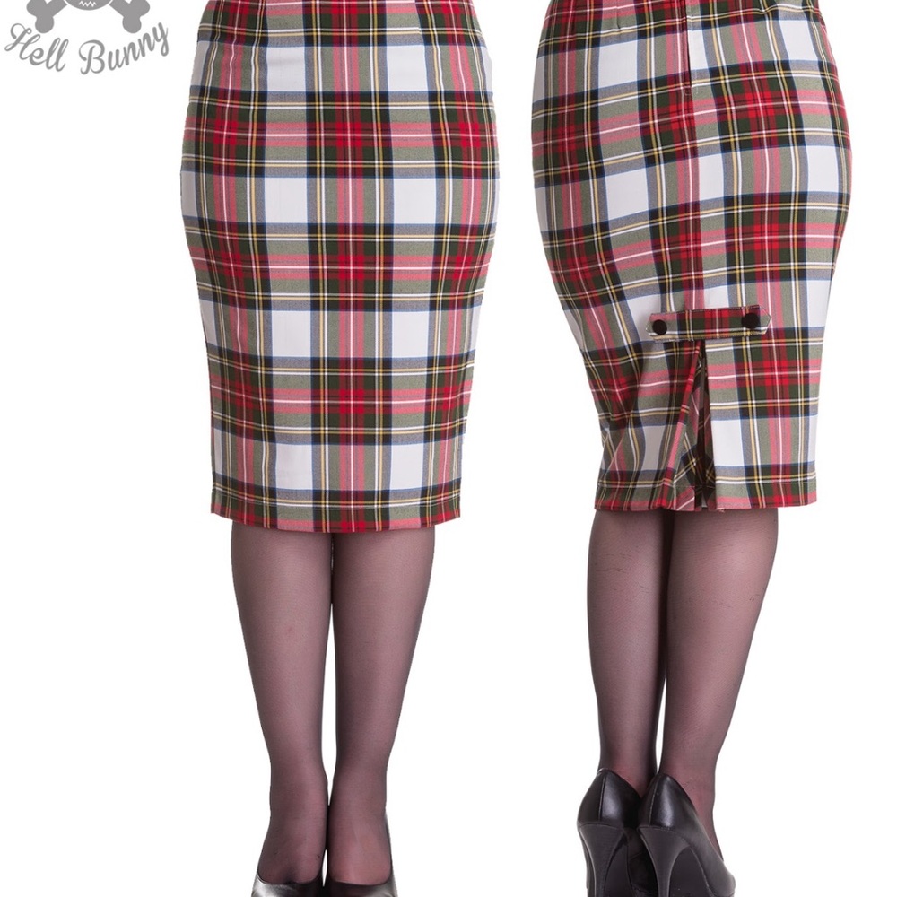 Hell Bunny Tartan pencil skirt size XXL
